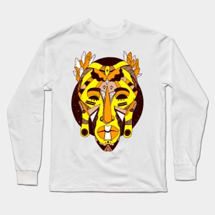 African Mask 1 - Yellow Edition Long Sleeve T-Shirt